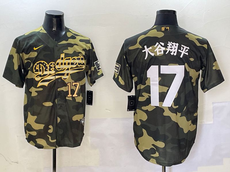 Men Los Angeles Dodgers 17 Ohtani Camo Joint Name 2025 Nike MLB Jersey style 23